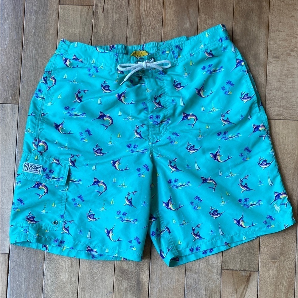 Polo Ralph Lauren Swim Trunks Swimsuit Cargo Pocket Swordfish Men’s Size Large